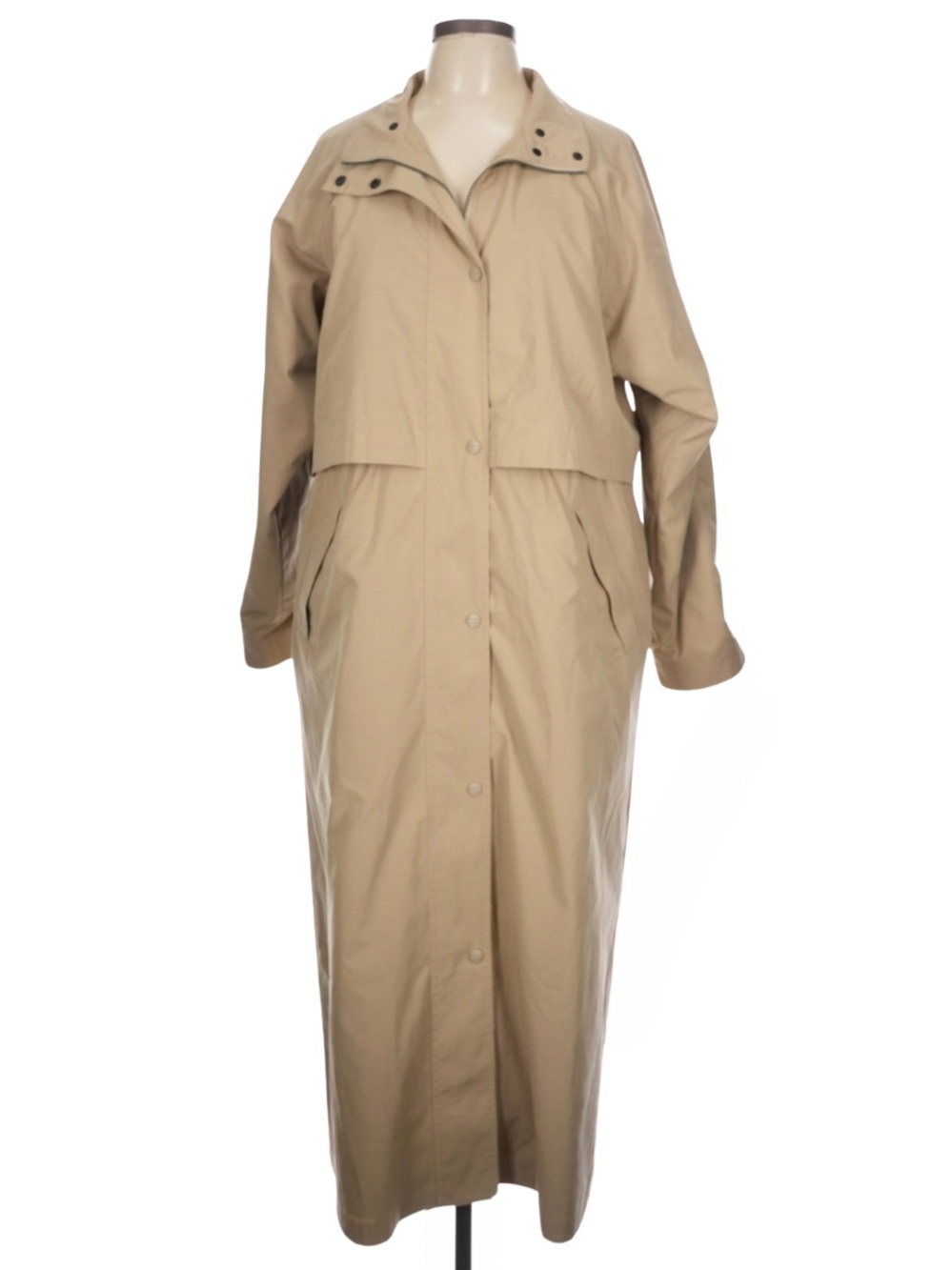 Large.Large.Bean Full Length Rain Trench Jacket Coat Beige Large